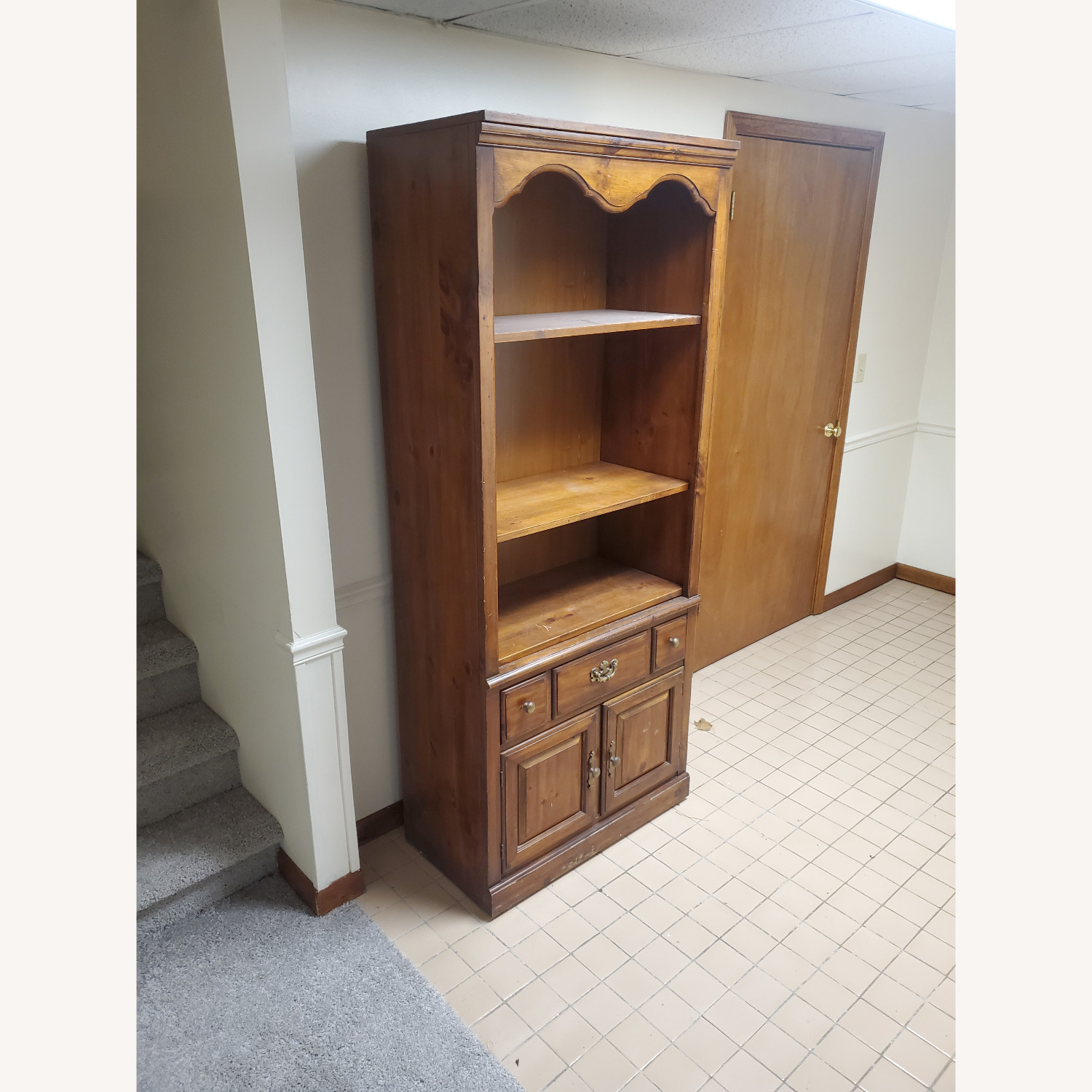 Dark Brown Wood Bookcase - image-1