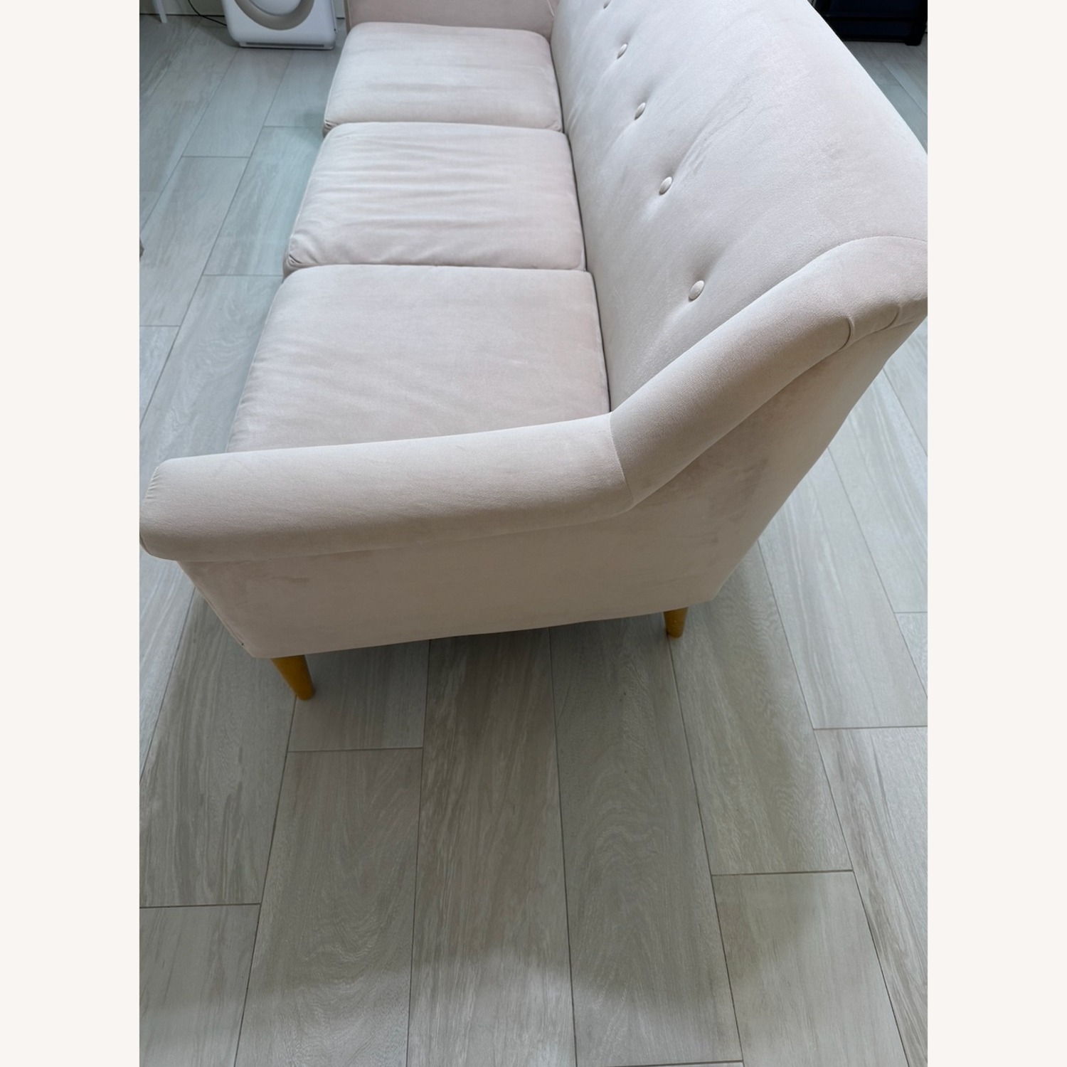 West Elm Finn Pink Velvet 3+ Seater Sofa - image-2