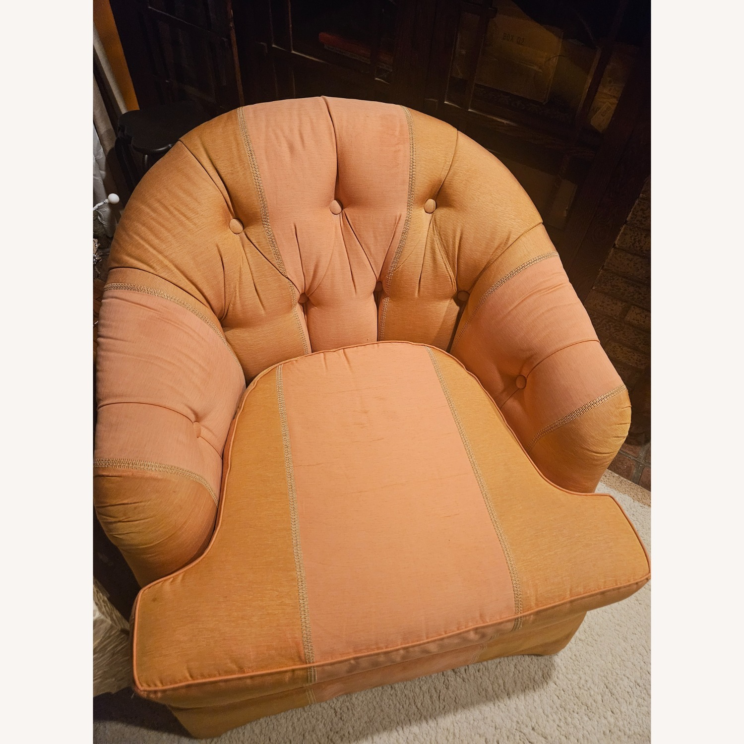 Orange Fabric Accent Chairs - image-1