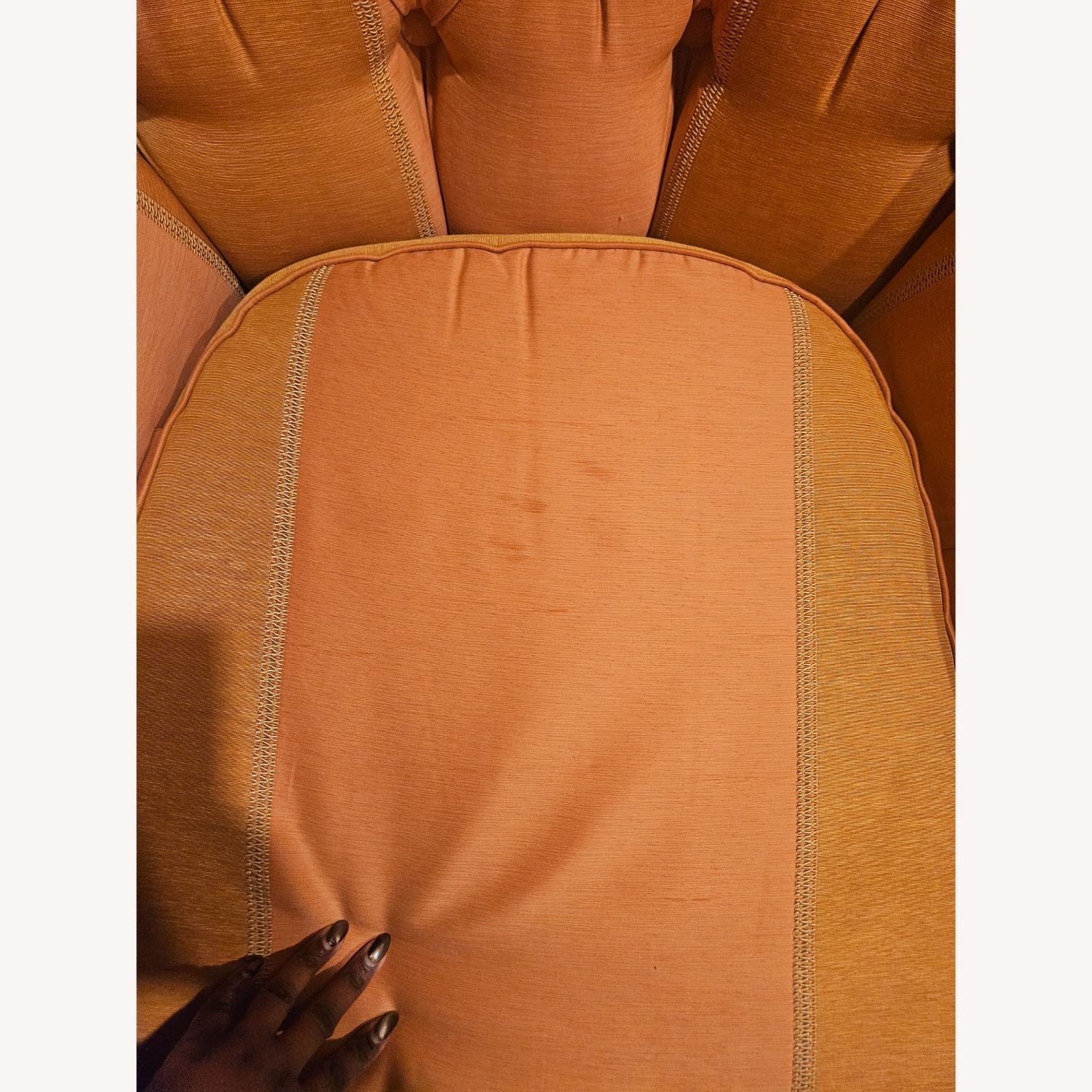 Orange Fabric Accent Chairs - image-2