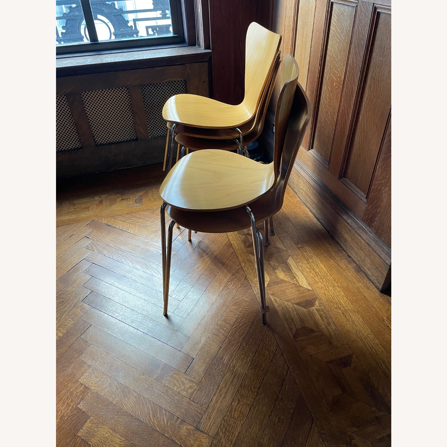 Fritz Hansen Series 7 Natural Wood Dining Chairs - image-2