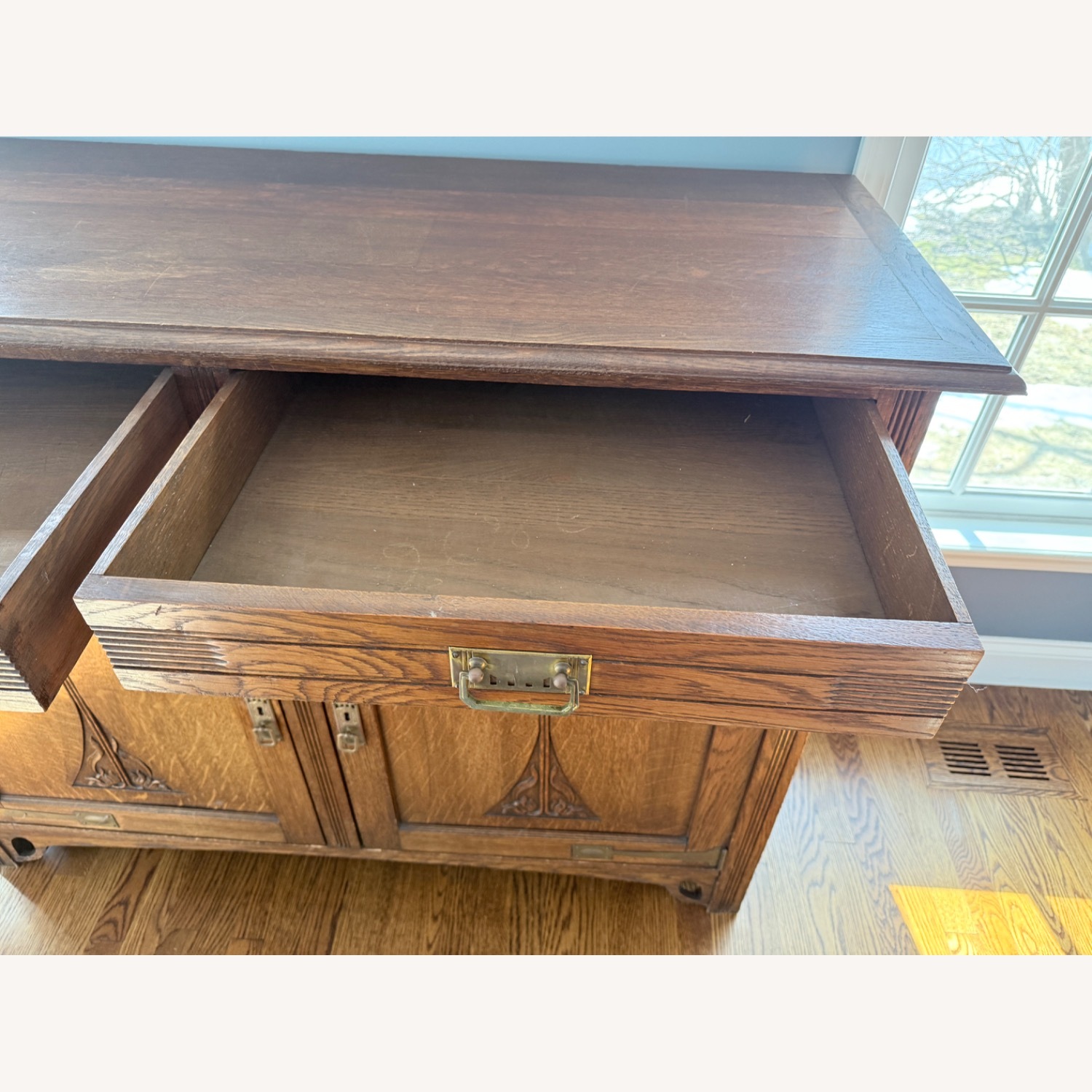 Vintage/Antique Dark Brown Media Storage - image-4