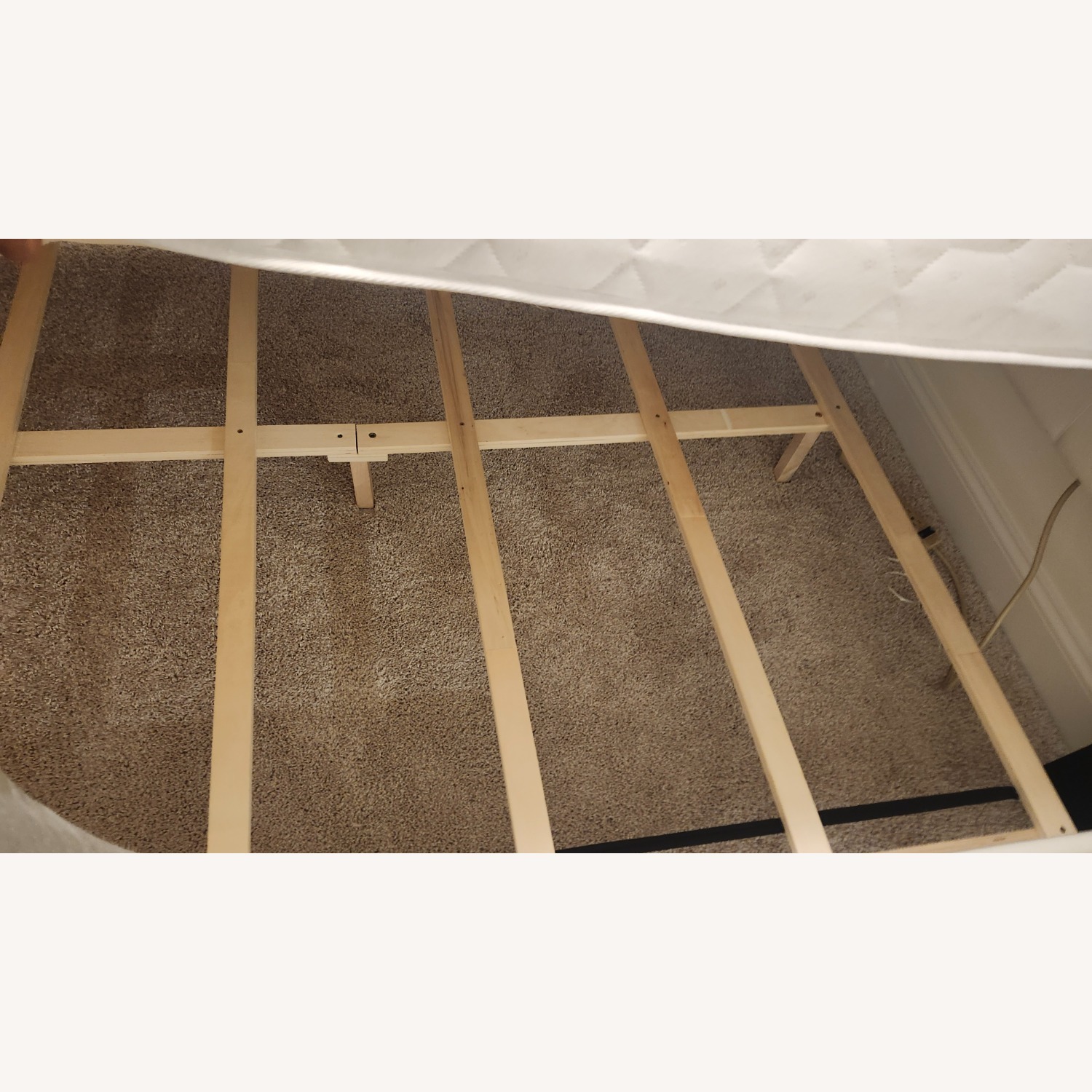 White Fabric Queen Bed  - image-3