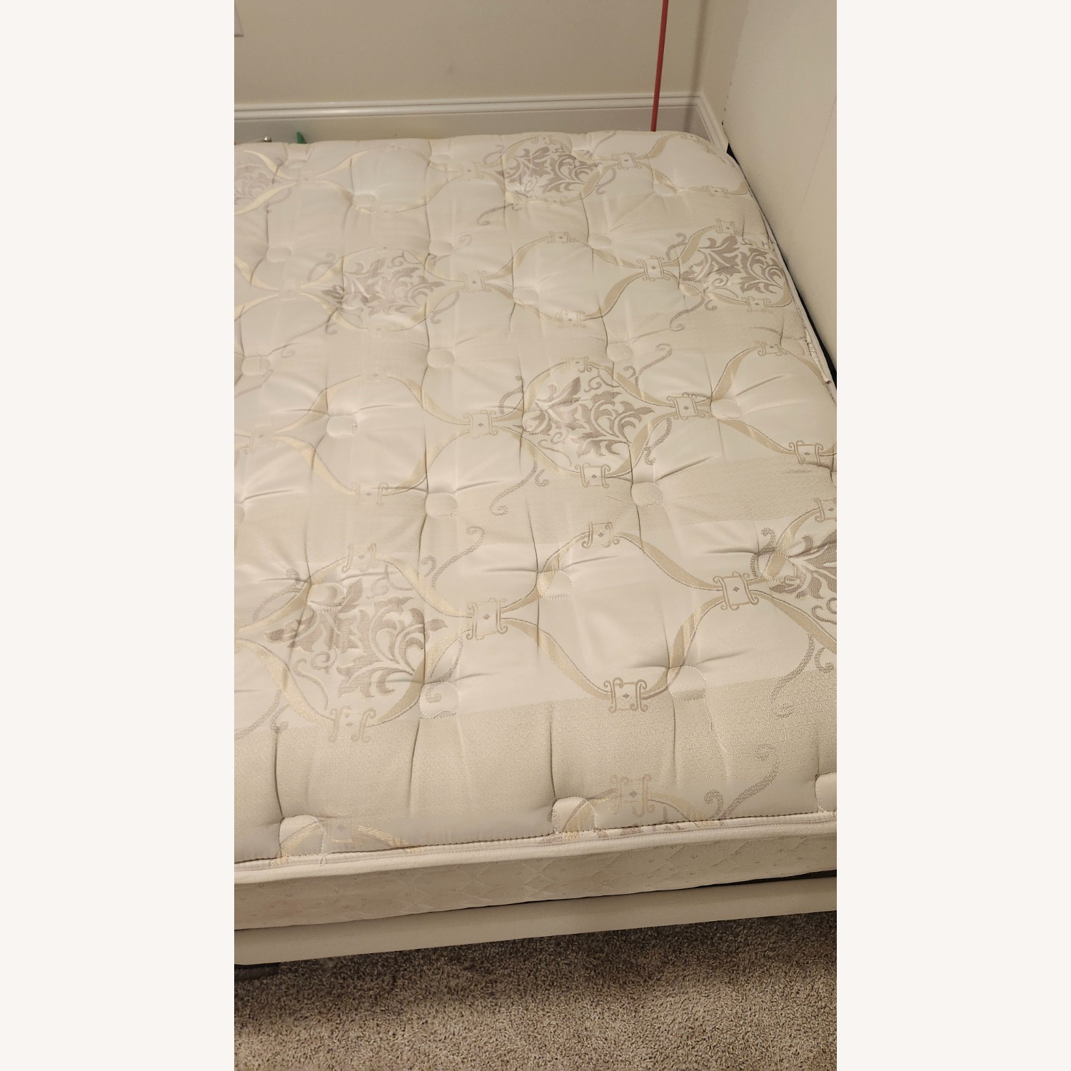 White Fabric Queen Bed  - image-4