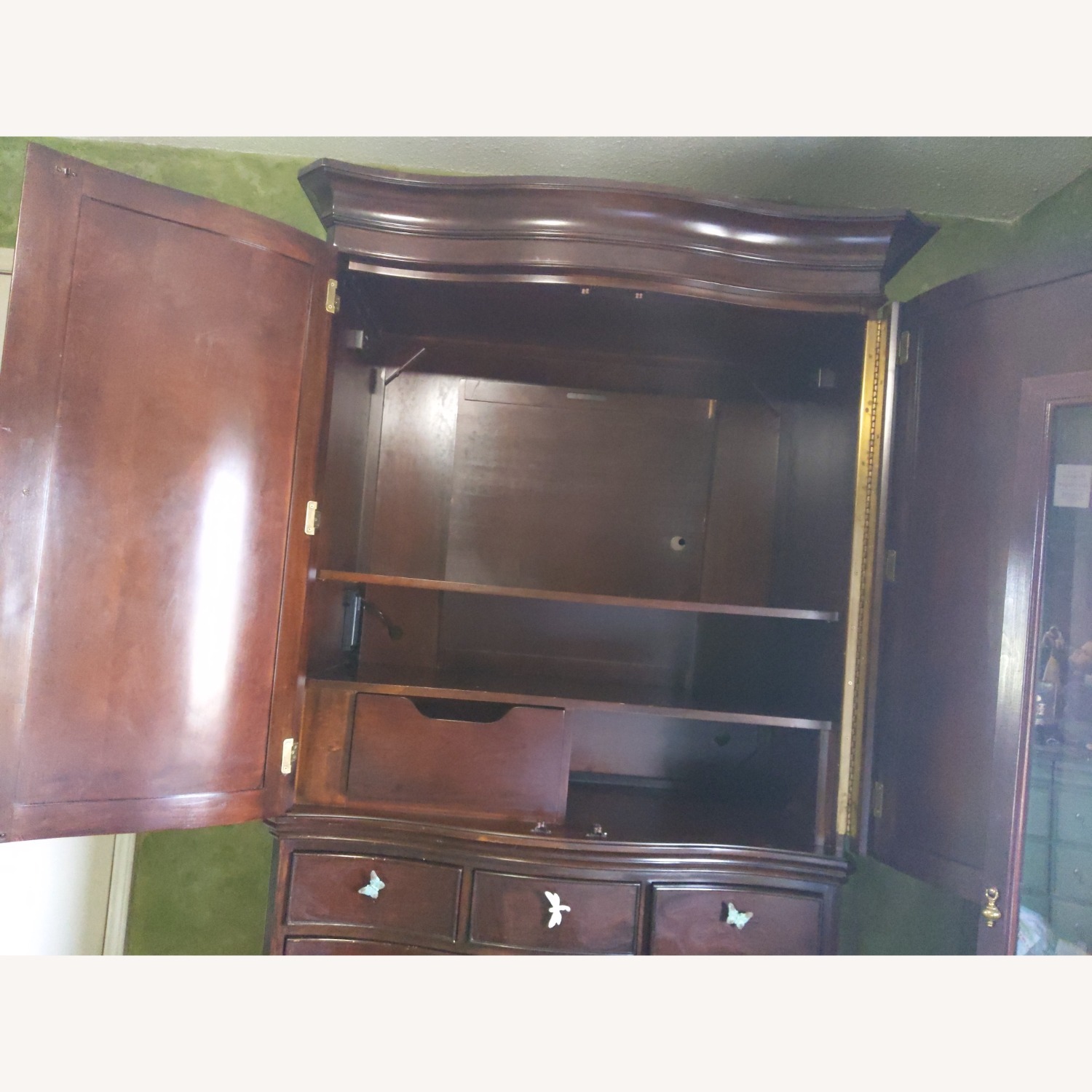 Brown Wood Armoire - image-1