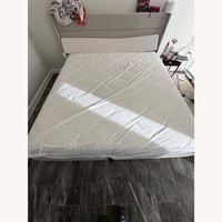 Light Gray Fabric King Bed