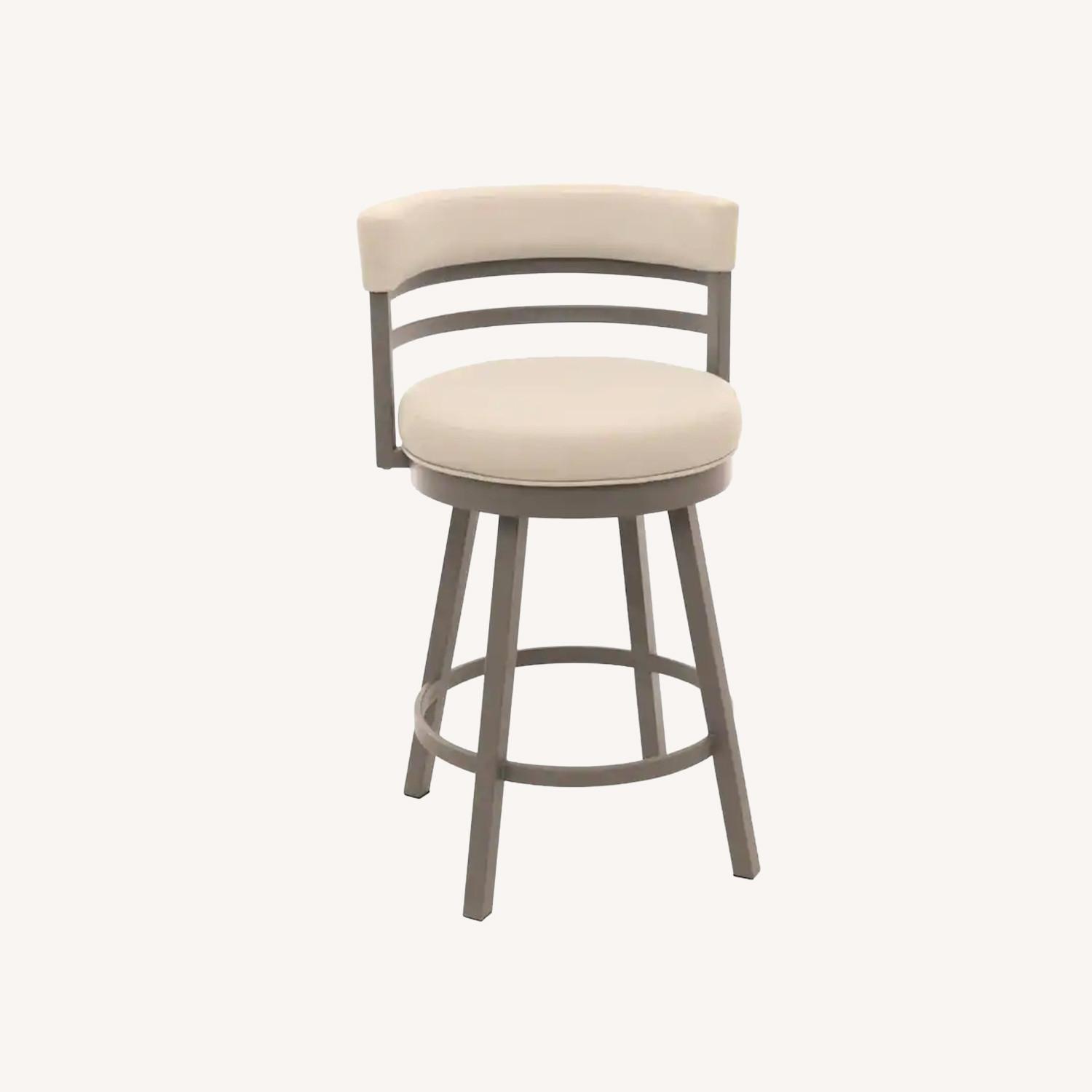 Dark Gray Leather Stools - image-0