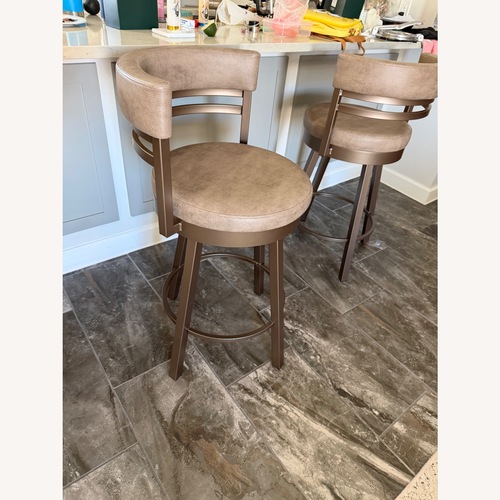 Used Dark Gray Leather Stools for sale on AptDeco