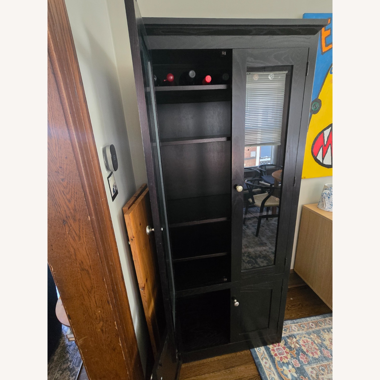 Crate & Barrel Black Wood Wall Unit - image-5