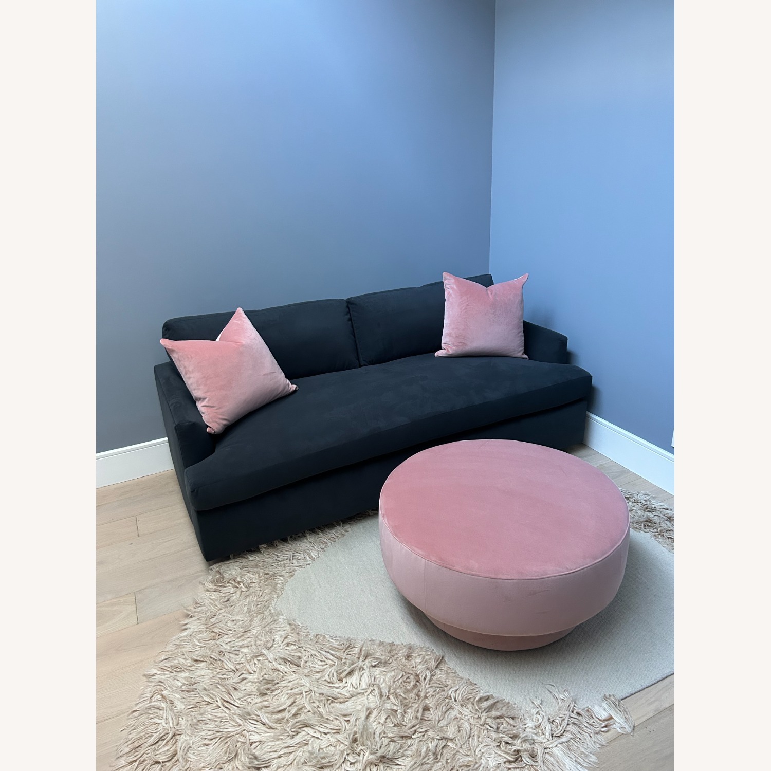 West Elm Haven Dark Gray Velvet Sleeper Sofa - image-2