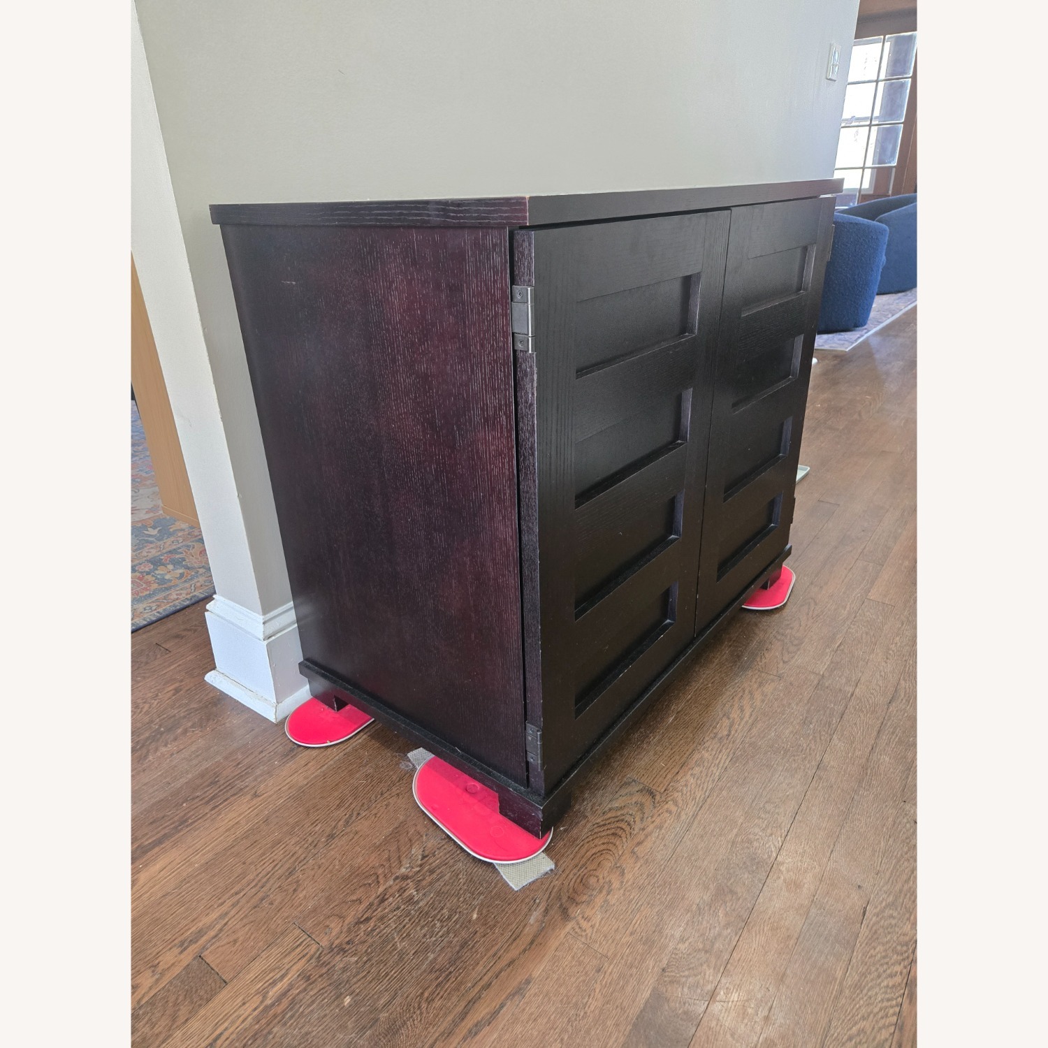 Crate & Barrel Black Wood Fold Out Desk - image-2