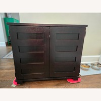 Crate & Barrel Black Wood Fold Out Desk