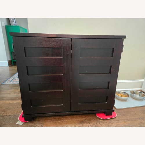 Used Crate & Barrel Black Wood Fold Out Desk for sale on AptDeco