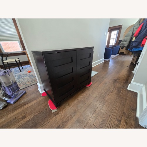 Used Crate & Barrel Black Wood Fold Out Desk for sale on AptDeco