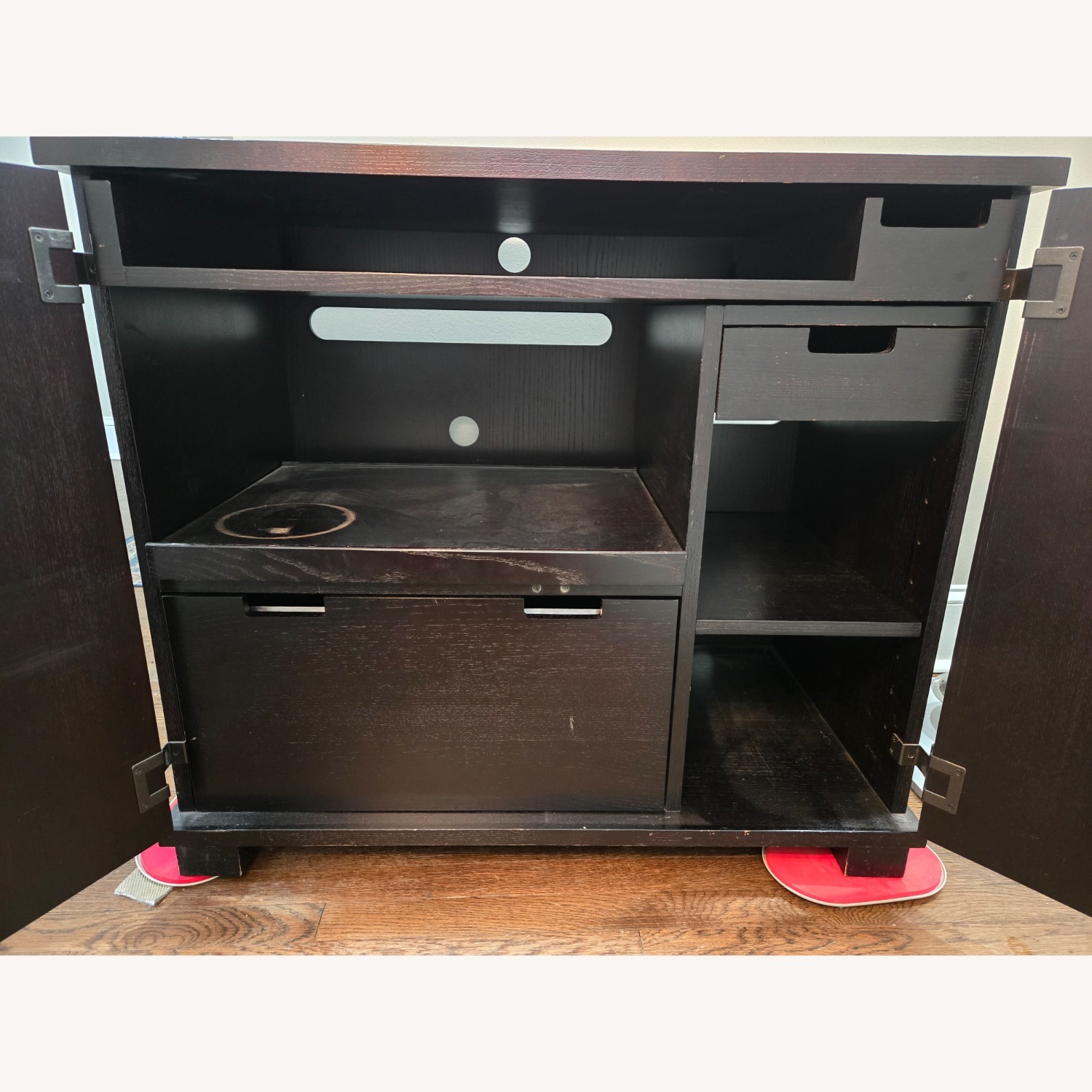 Crate & Barrel Black Wood Fold Out Desk - image-3