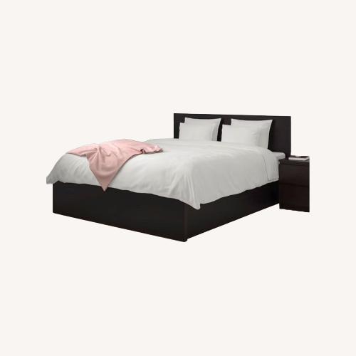 Used IKEA Malm Black Wood Queen Bed for sale on AptDeco