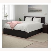 IKEA Malm Black Wood Queen Bed