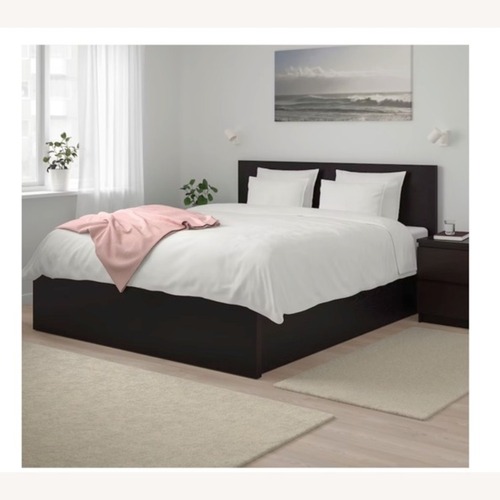 Used IKEA Malm Black Wood Queen Bed for sale on AptDeco