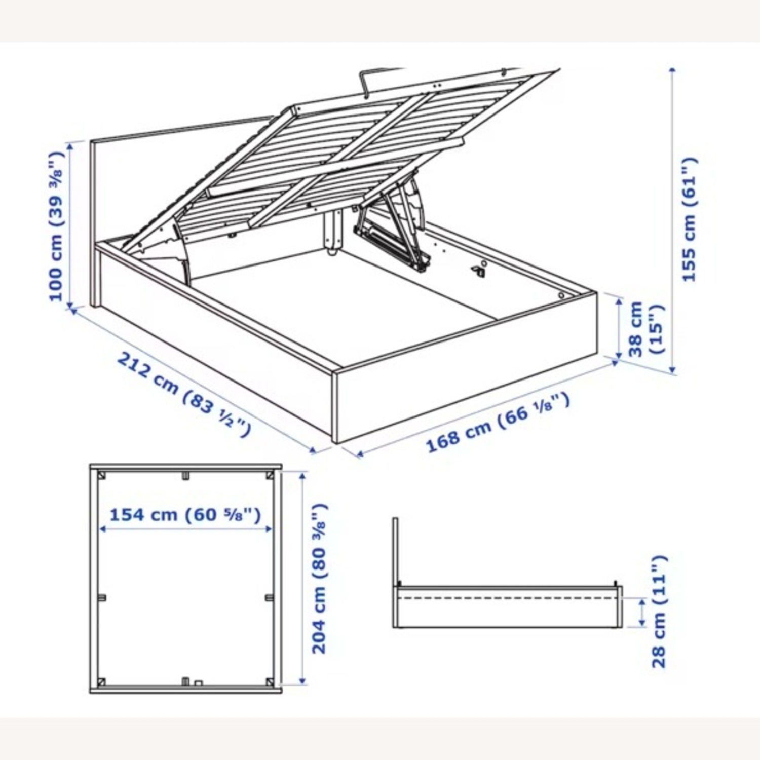 IKEA Malm Black Wood Queen Bed - image-2