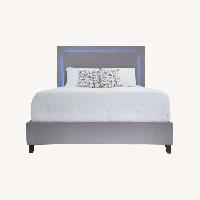 Performa Queen Gray Upholstered Panel Bed