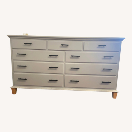 Used Ethan Allen Light Gray Wood Dresser for sale on AptDeco