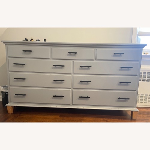Used Ethan Allen Light Gray Wood Dresser for sale on AptDeco