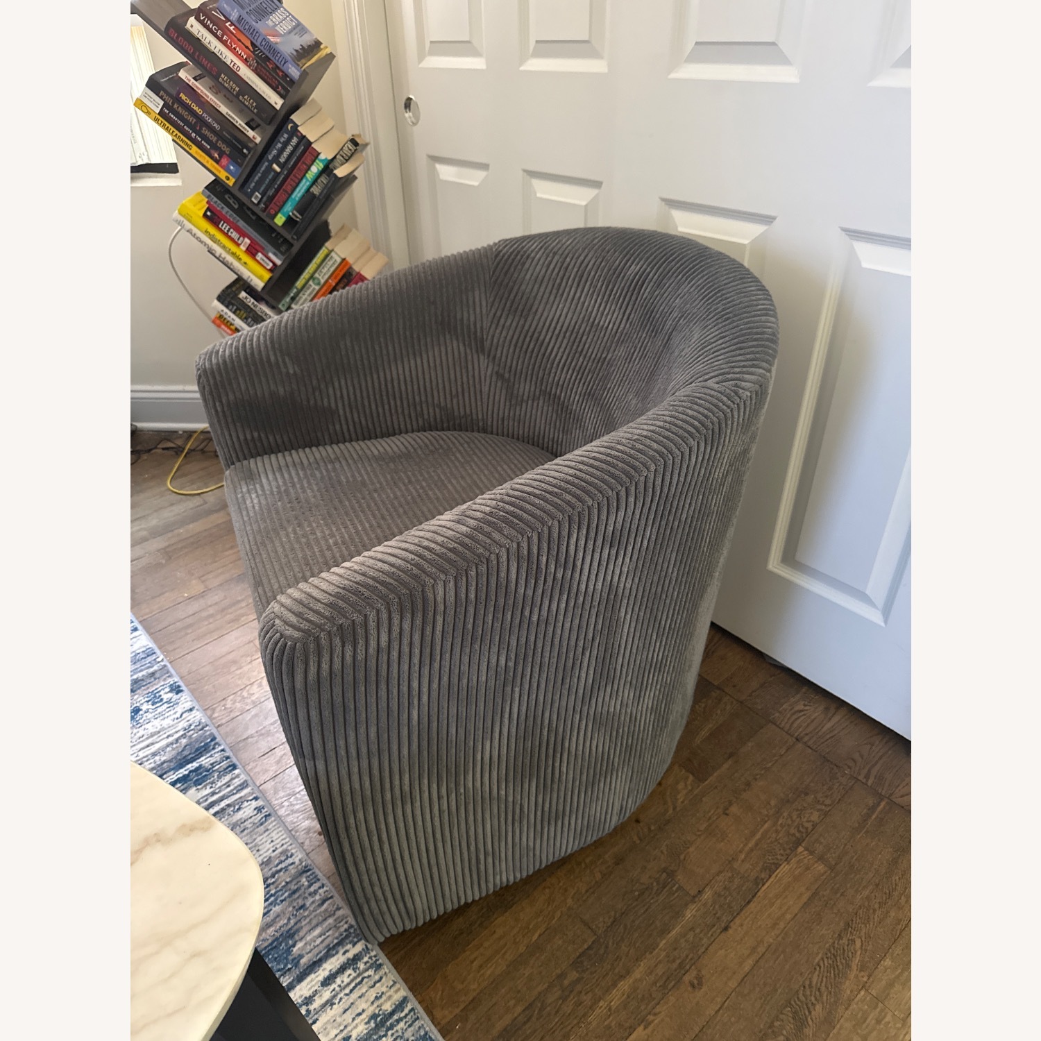 Aspens Charcoal Swivel Chair - image-3