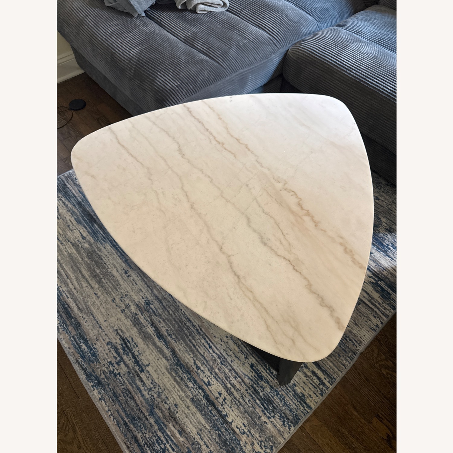 Elm Espresso & Marble Triangle Coffee Table - image-1
