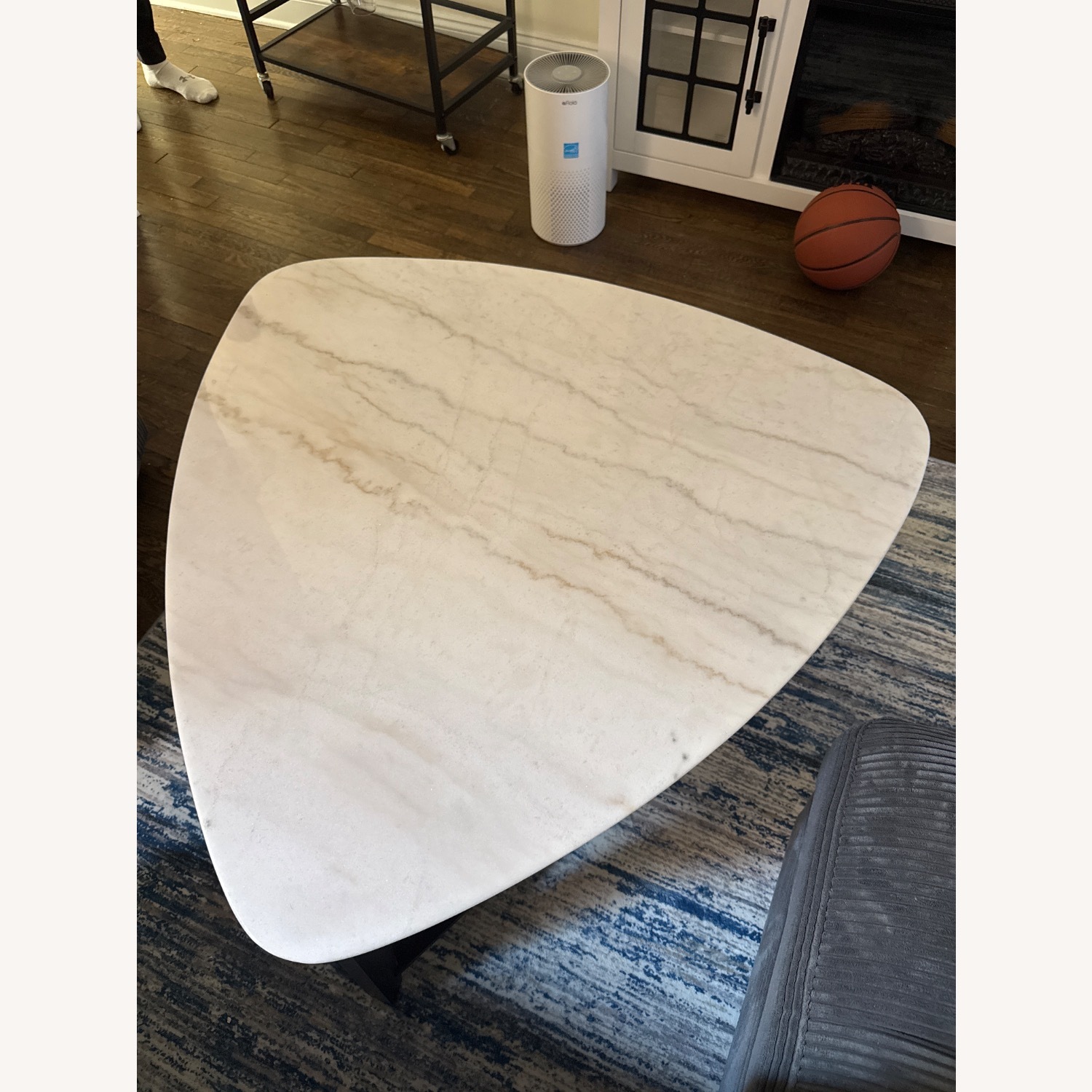 Elm Espresso & Marble Triangle Coffee Table - image-4