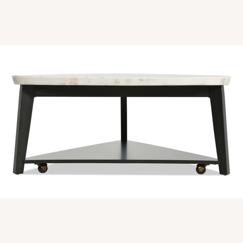 Used Elm Espresso & Marble Triangle Coffee Table for sale on AptDeco