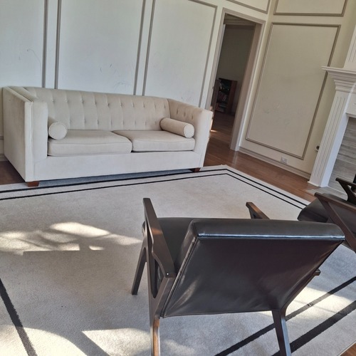 Used Bed Bath & Beyond Hooper Oatmeal Tuffed Sofa for sale on AptDeco