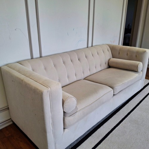 Used Bed Bath & Beyond Hooper Oatmeal Tuffed Sofa for sale on AptDeco
