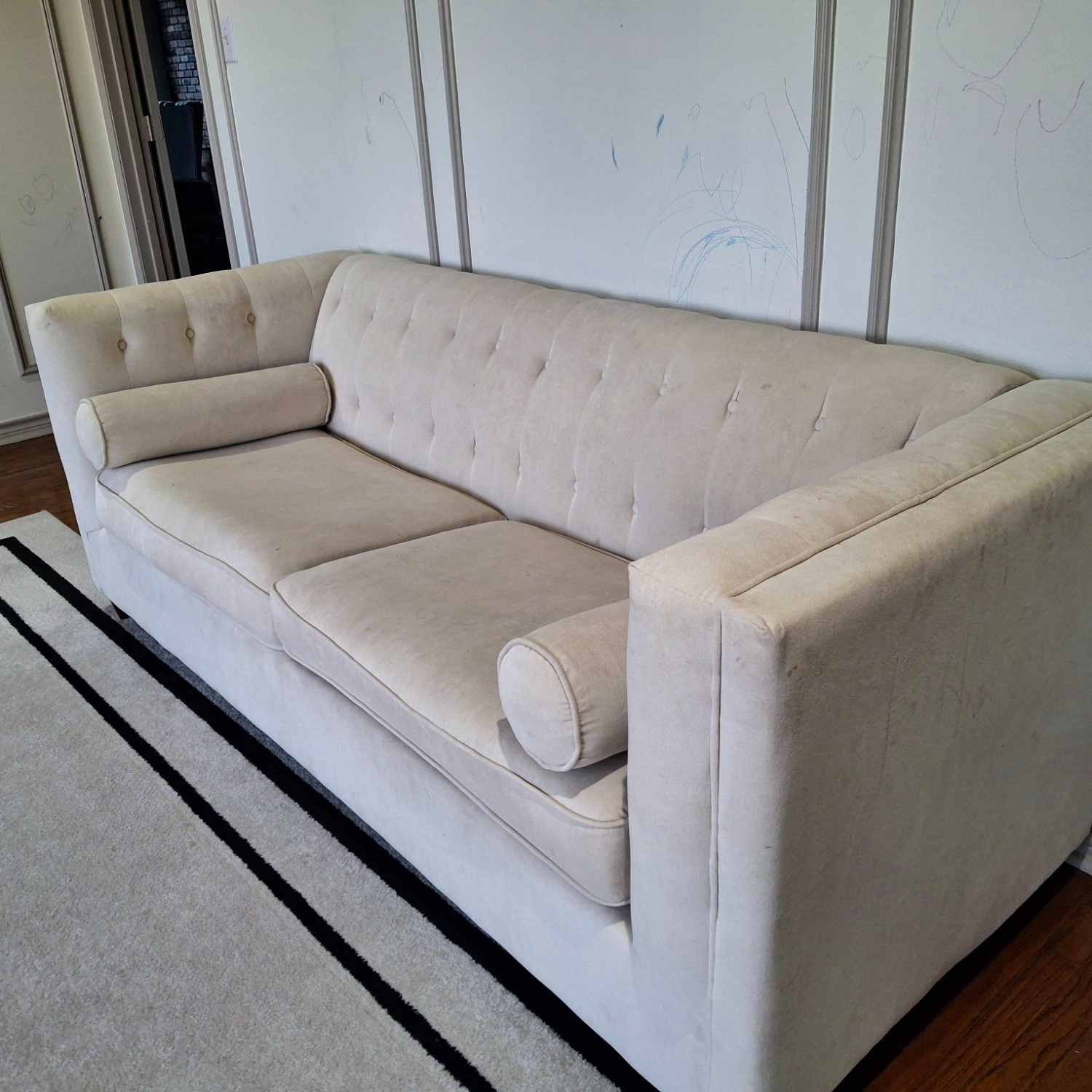 Bed Bath & Beyond Hooper Oatmeal Tuffed Sofa - image-2