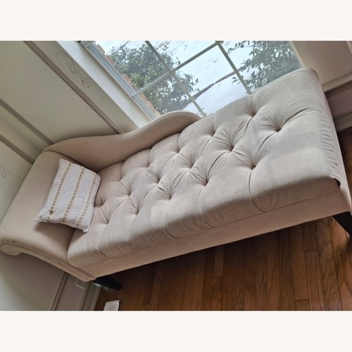 Used White Fabric Chaise Lounge for sale on AptDeco