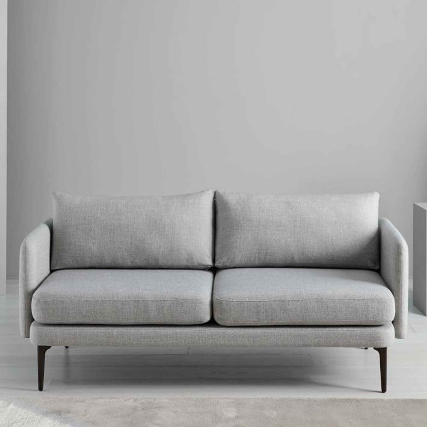 West Elm Auburn Light Gray Fabric 2 Seater Sofa - image-4