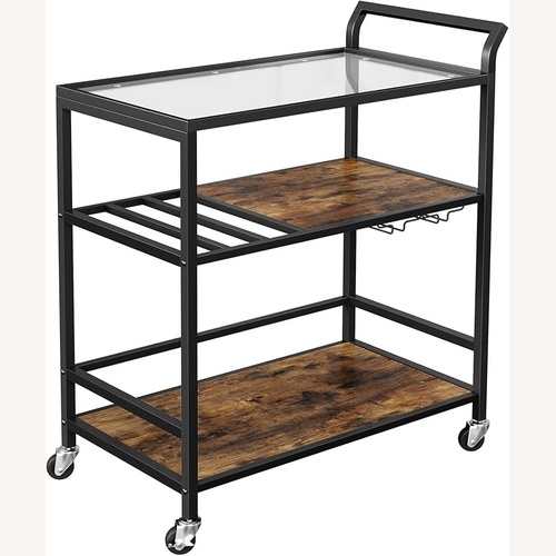 Used VASAGLE Bar Cart in Brown/Black for sale on AptDeco
