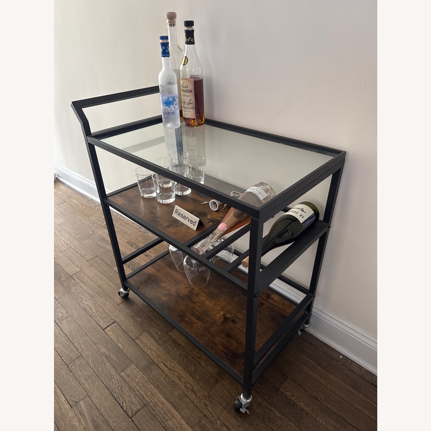 VASAGLE Bar Cart in Brown/Black - image-2