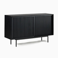 West Elm Black Slatted Shallow Media Console (48")