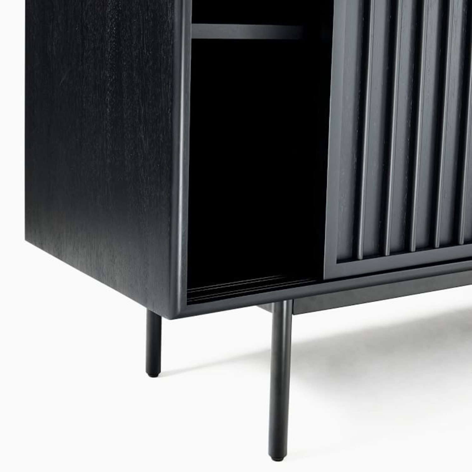 West Elm Black Slatted Shallow Media Console (48") - image-5