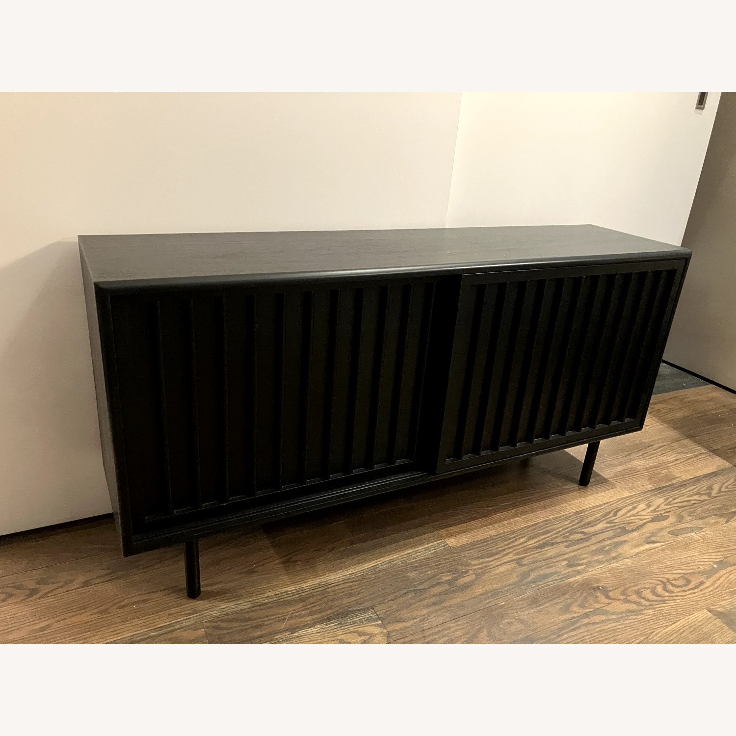 West Elm Black Slatted Shallow Media Console (48") - image-3