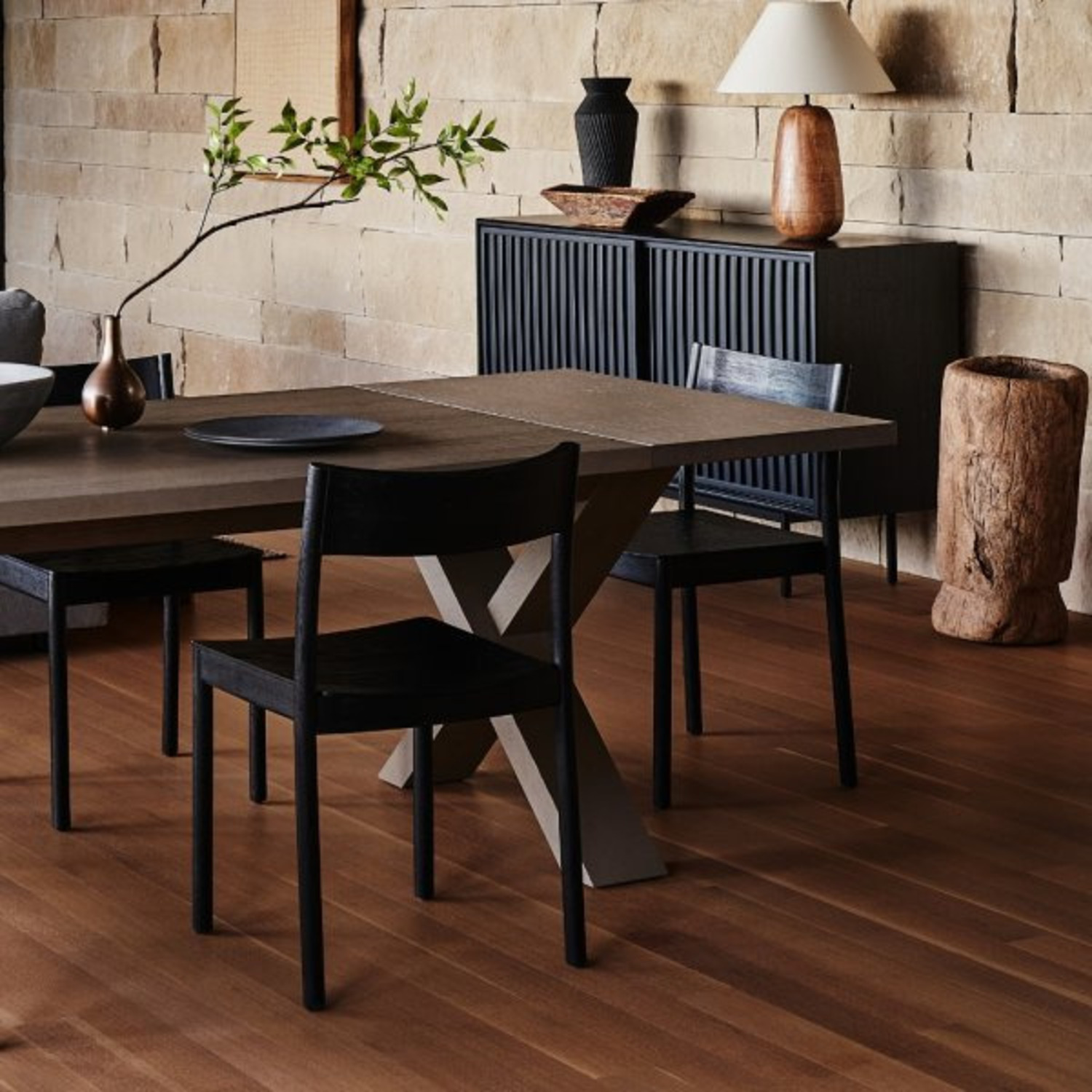 West Elm Black Slatted Shallow Media Console (48") - image-2