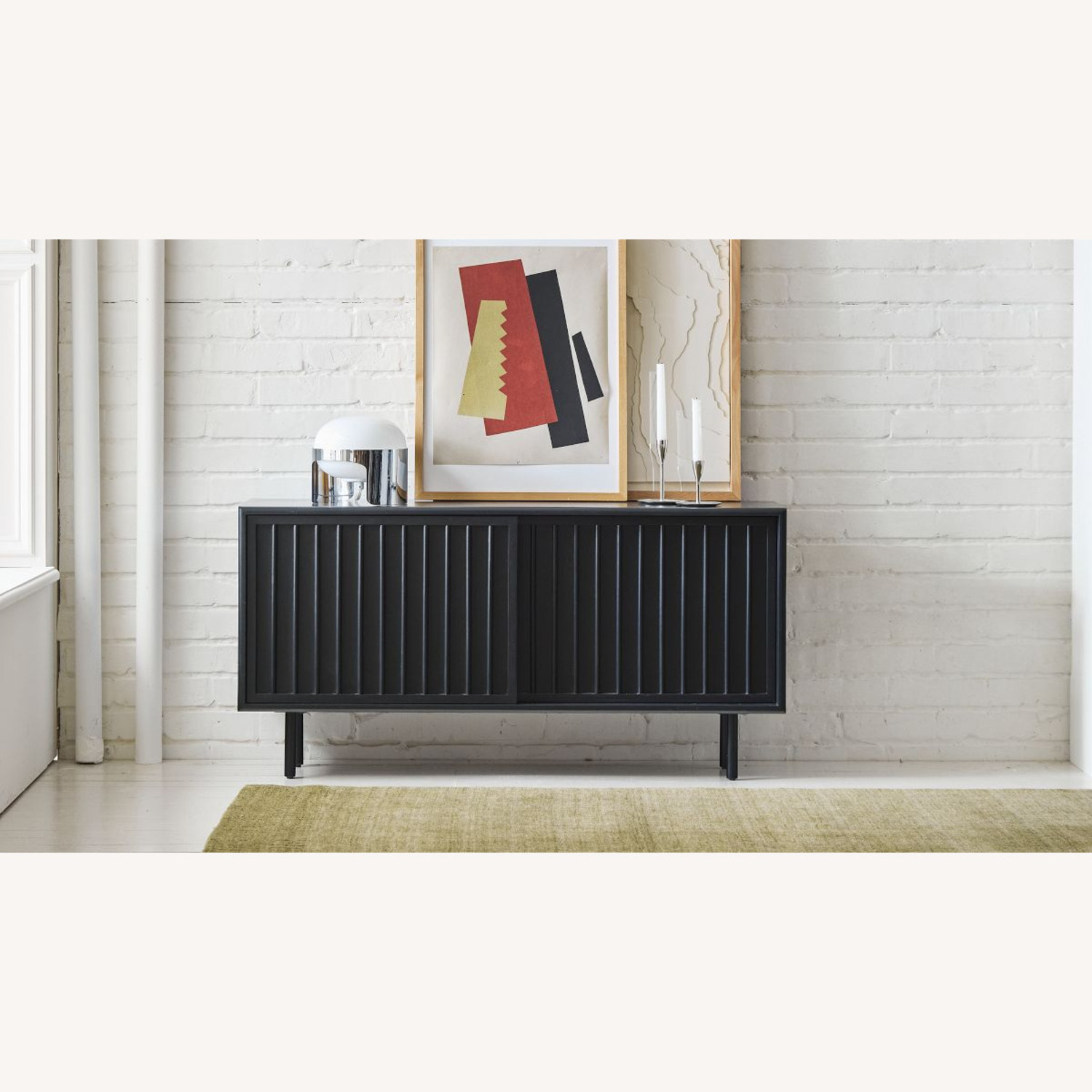 West Elm Black Slatted Shallow Media Console (48") - image-7