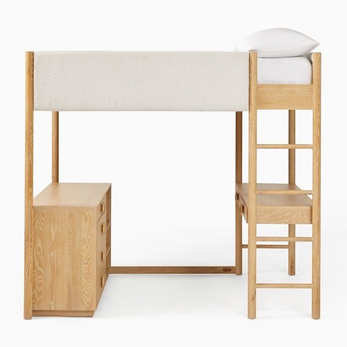 Used West Elm Kids Natural Wood Bunk Bed for sale on AptDeco