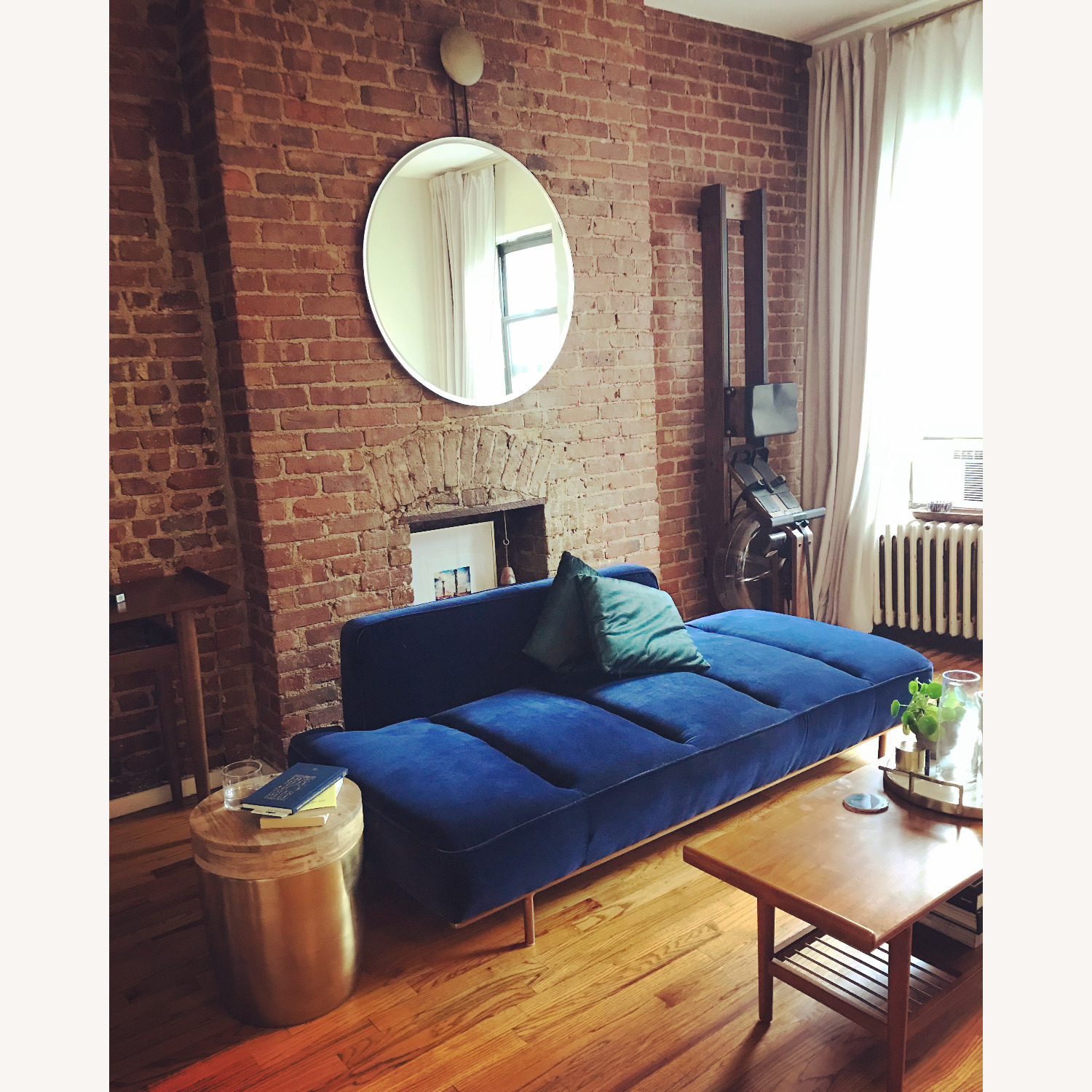 CB2 Glass Round Wall Mirror (36") - image-1