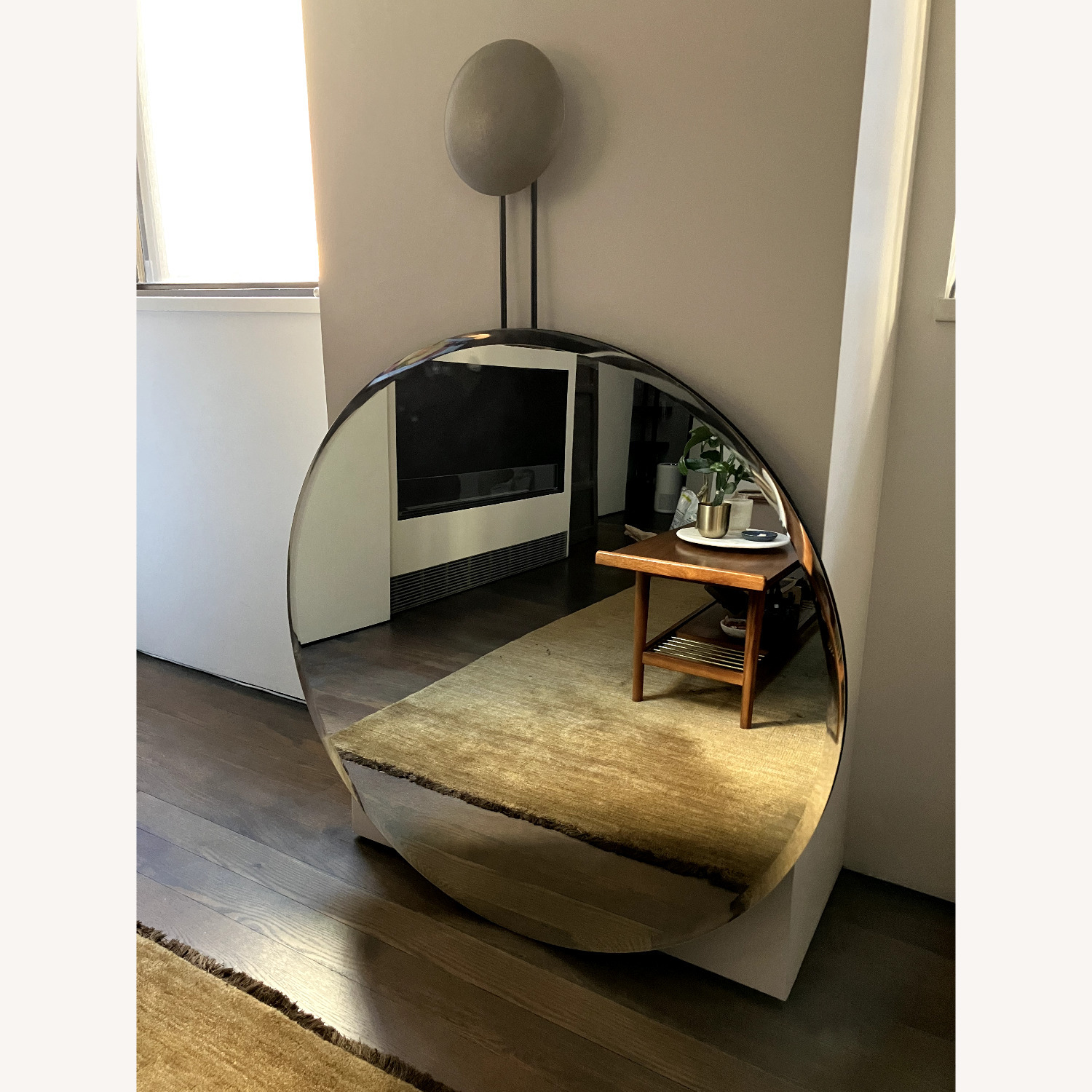 CB2 Glass Round Wall Mirror (36") - image-0
