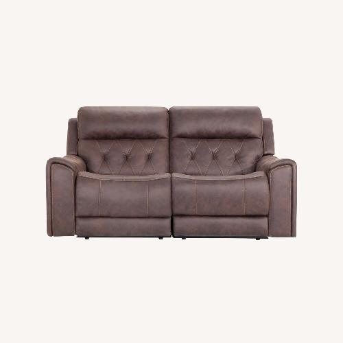Used Bob's Discount Furniture Canyon Walnut 70" Power Reclining Loveseat for sale on AptDeco