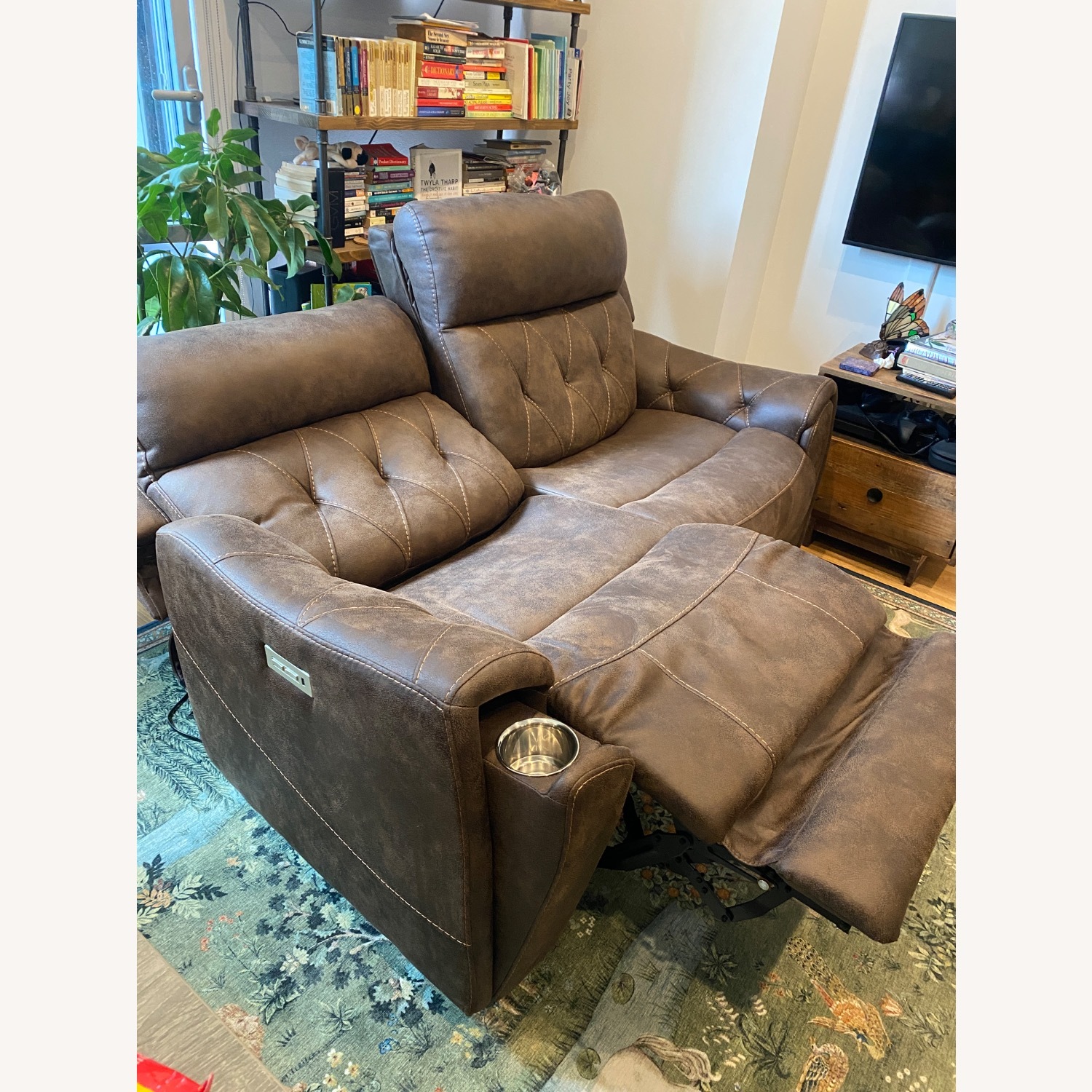 Bob's Discount Furniture Canyon Walnut 70" Power Reclining Loveseat - image-4