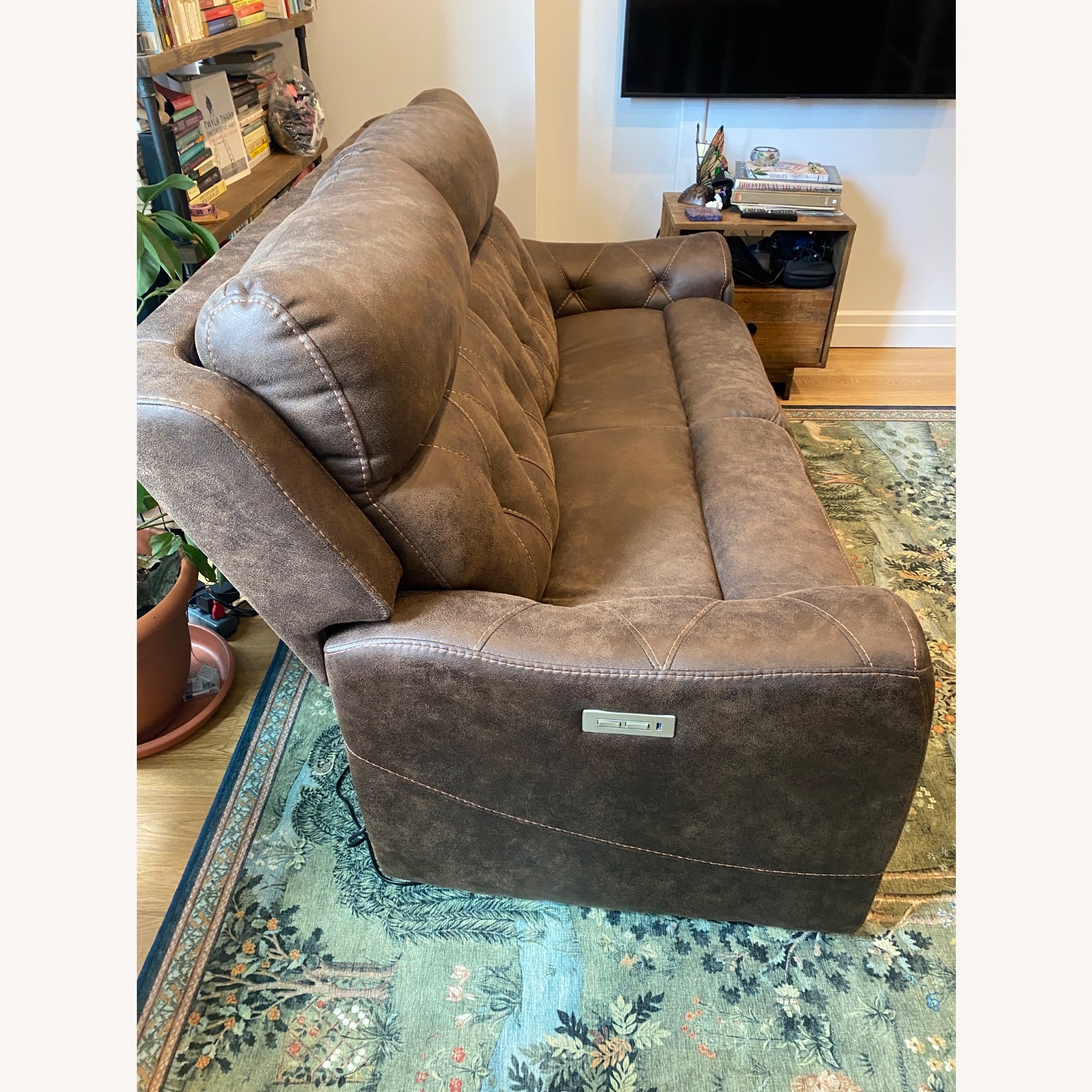 Bob's Discount Furniture Canyon Walnut 70" Power Reclining Loveseat - image-3