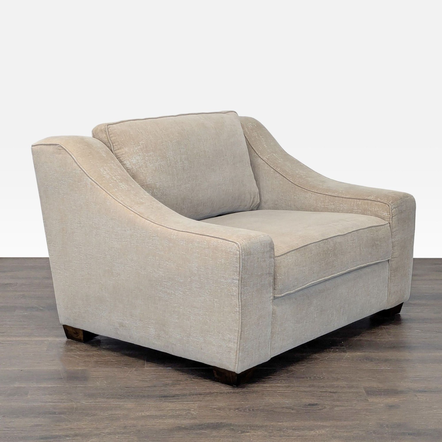Spacious Beige Lounge Chair with Plush Cushion  - image-1