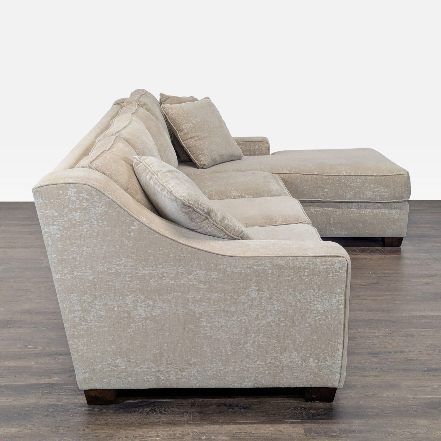 Modern Beige Sectional Sofa with Chaise  - image-2